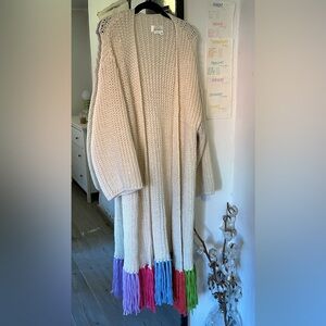 Anthropologie fringe cardigan